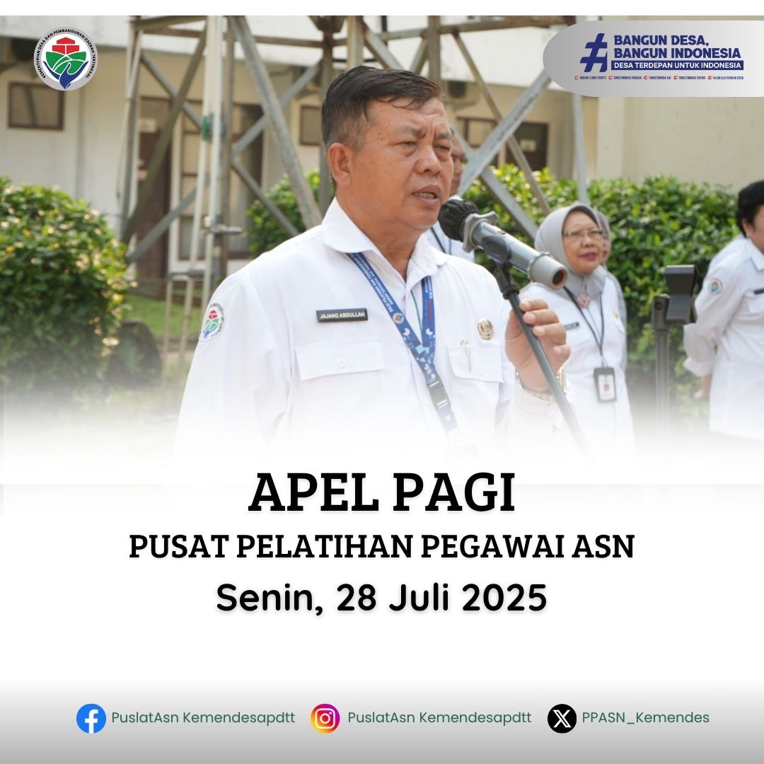 Apel Pagi Pusat Pelatihan Pegawai ASN, Senin 28 Juli 2025